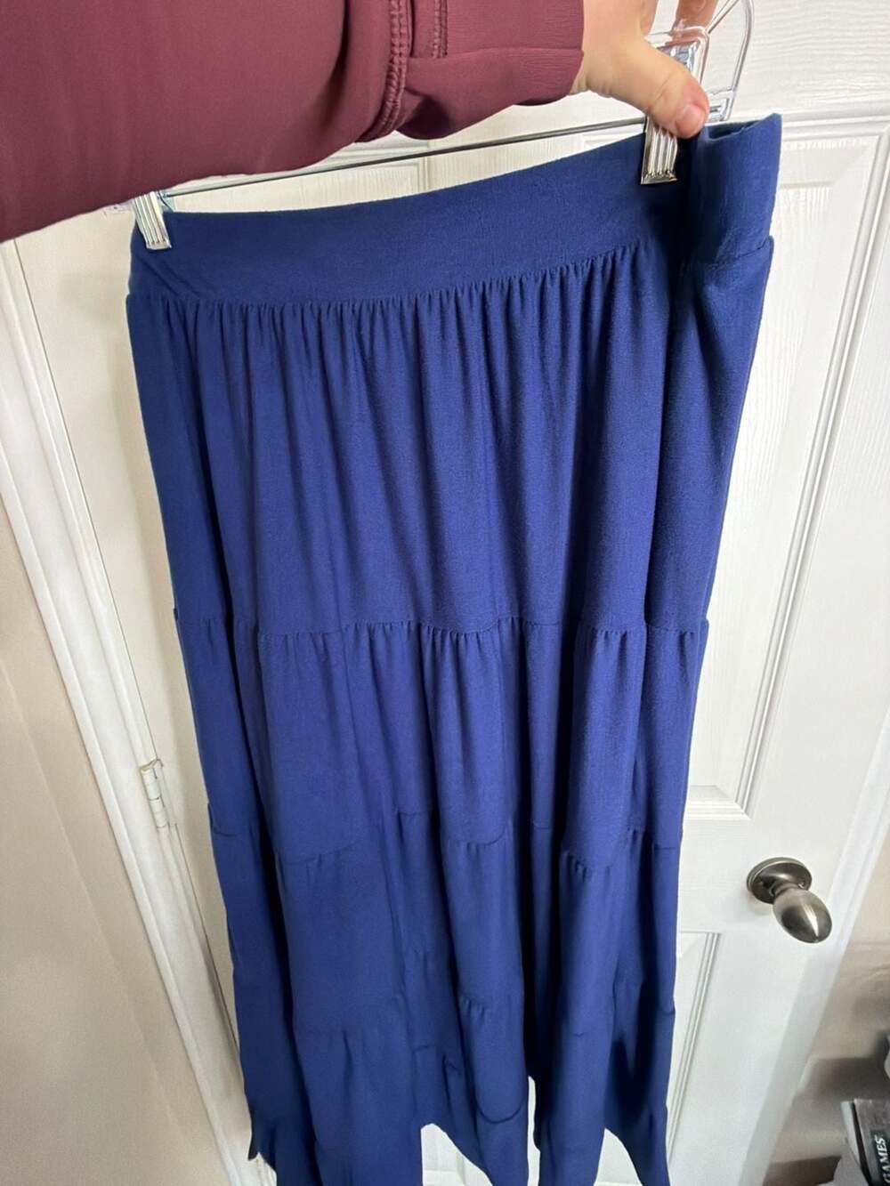 Zenana Tiered Maxi Skirt Blue Size 2X - Picture 3 of 3